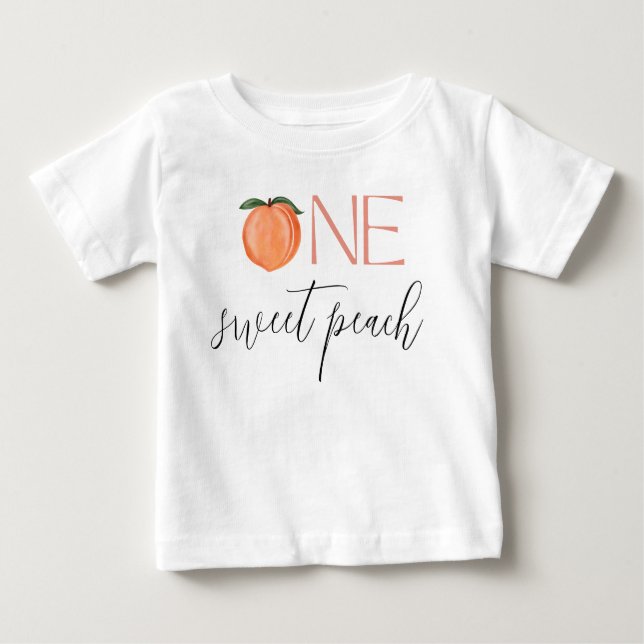 Camiseta Primeiro Aniversário do Peach Doce (Frente)