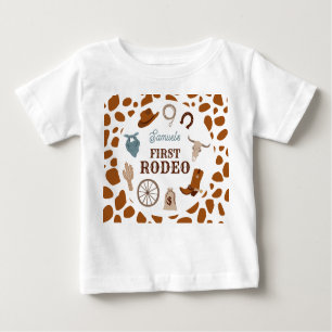 Camiseta Primeiro aniversário do Rodeo Wild West Brown Boy