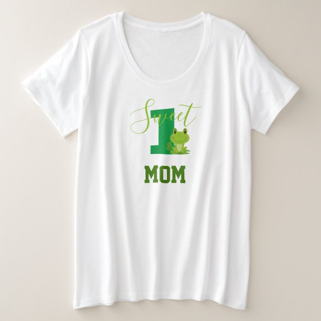 Camiseta primeiro aniversario doce de sapo, mãe combinando  (Frente do Design)
