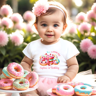 Camiseta primeiro aniversario Doce, um Rosquinha bonitinho