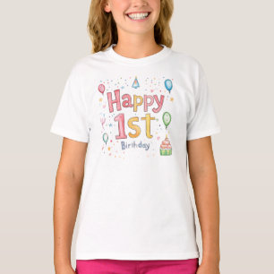 Camiseta Primeiro aniversario Feliz - Cartão de Aniversário