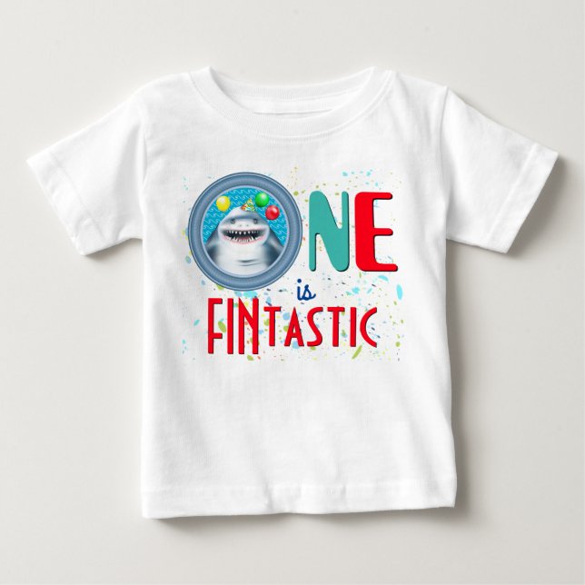 Camiseta Primeiro Aniversário Fintástico do Tubarão (Frente)