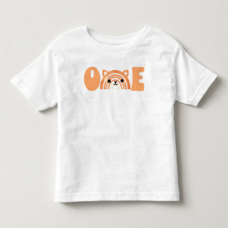Camiseta Primeiro Aniversário Floresta Fox Boho Rainbow