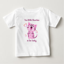 Camiseta primeiro aniversario Little Munchkin Kitten Um hoj
