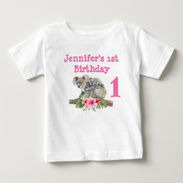 Camiseta primeiro aniversario Mãe e Bebê Koala Bears Aquare (Frente)
