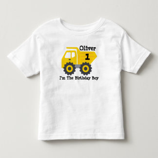 Camiseta Primeiro Aniversário Menino Caminhão Basculante Am