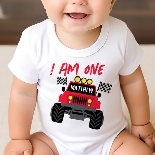 Camiseta Primeiro aniversario Monster Truck Boy Personaliza