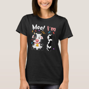 Camiseta primeiro aniversario Moo Eu sou 1 Fazenda de vaca