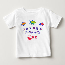 Camiseta primeiro aniversario Ofishally ONE baby boy Baby T