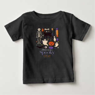 Camiseta Primeiro aniversario Preto Spooky One Halloween