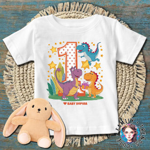 Camiseta primeiro aniversario Primeiro Aniversário Dino