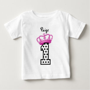 Camiseta primeiro aniversario Princess Bolinhas 2