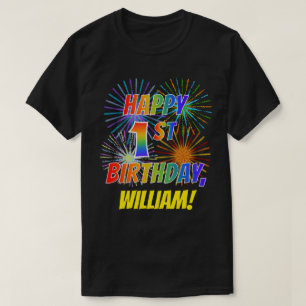 Camiseta Primeiro aniversario Rainbow Parece FELIZ; Firewor