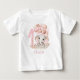 Camiseta Primeiro Aniversário Rapariga Gelada Elefante Rosa (Frente)
