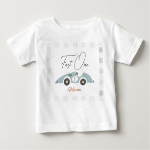 Camiseta Primeiro aniversario Rápido de Um Carro Azul