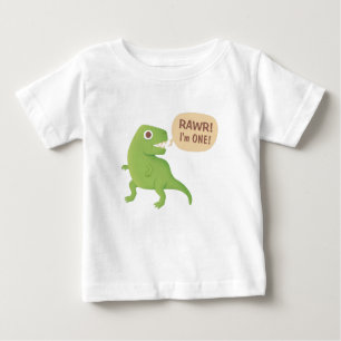 Camiseta Primeiro aniversário, Rawr! Sou 1, Cute Dino Baby 
