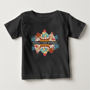 Camiseta primeiro aniversario Retro Style Cupcakes Doce Sob