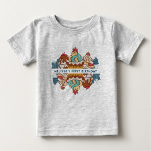 Camiseta primeiro aniversario Retro Style Cupcakes Doce Sob