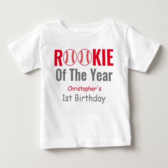 Camiseta Primeiro aniversario Rookie Baseball (Frente)
