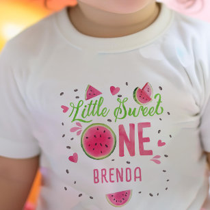 Camiseta Primeiro aniversario rosa em um melão, Summer Girl