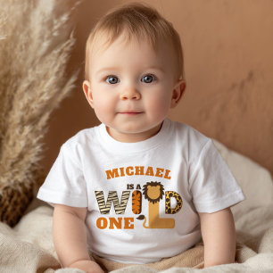 Camiseta PRIMEIRO ANIVERSÁRIO Safari WILD ONE com Nome