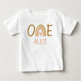 Camiseta Primeiro aniversario Terrestre Rainbow Girl Baby T
