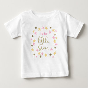 Camiseta primeiro aniversario Twinkle Little Star Baby Girl