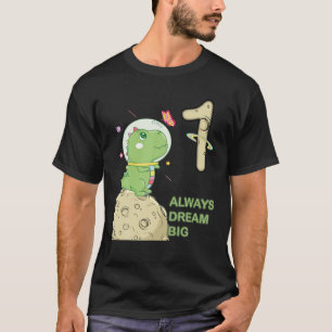 Camiseta primeiro aniversario, Um Ano, Astronauta T Rex Din