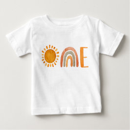 Camiseta Primeiro aniversario Único de Boho de Aquarela