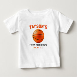 Camiseta Primeiro Ano de Basquete Aniversário de 1 ano