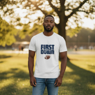 Camiseta Primeiro Ano do Papai Futebol Primeiro Down Azul M