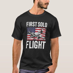 Camiseta Primeiro Avião de Voo Solo Aeronave Piloto Voar