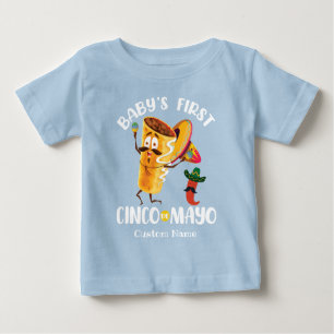 Camiseta Primeiro Cinco de Mayo do Bebê Burrito bobo
