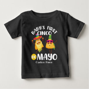 Camiseta Primeiro Cinco de Mayo do Bebê Personalizado
