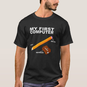 Camiseta Primeiro computador - Informática Lápis de Profe