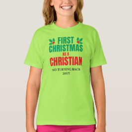 CAMISETA PRIMEIRO CRISTA DO NATAL COMO CRIANÇAS CRISTÃOS
