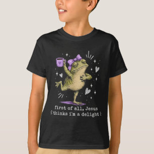 Camiseta Primeiro De Jesus Acha Um Delícia Sapo Meme Arte