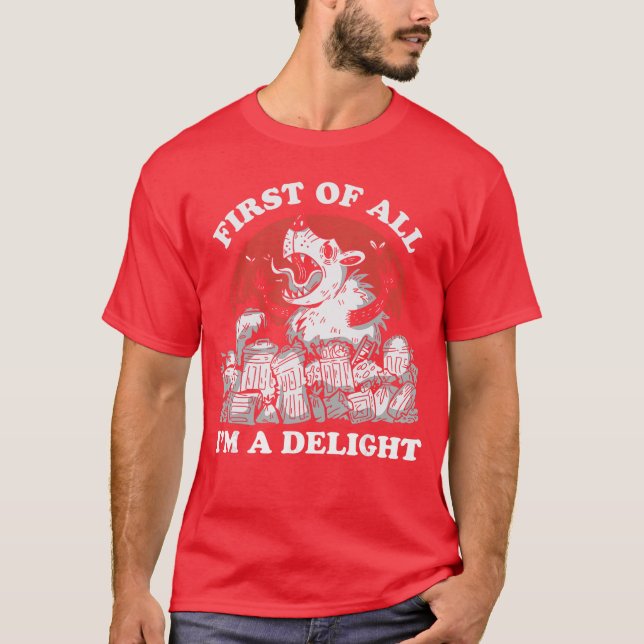 Camiseta Primeiro de Tudo Sou um Gambá Irritado Encantador  (Frente)