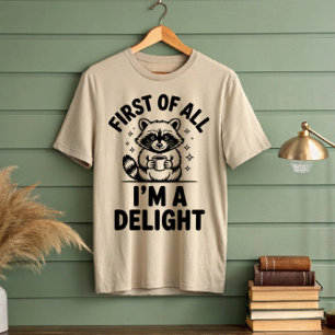 Camiseta Primeiro de tudo, sou um guaxinim alegre