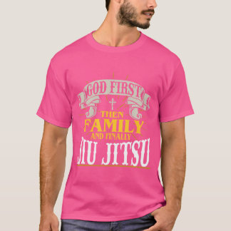 Camiseta Primeiro Deus Depois Família Finalmente Jiu Jitsu 
