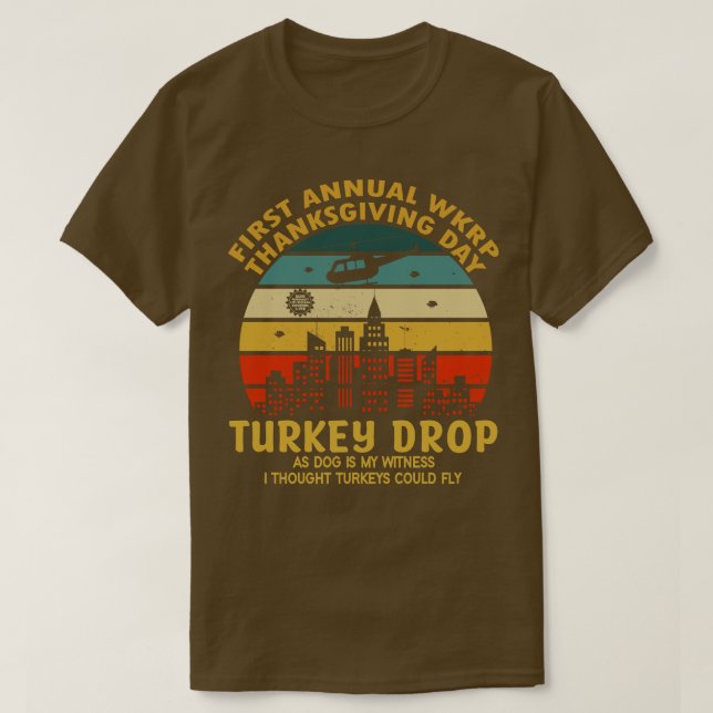 Camiseta Primeiro Dia Anual De Ação De Graças A Turquia Cai (Frente do Design)