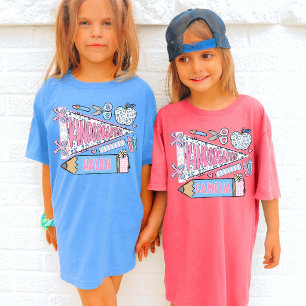 Camiseta Primeiro Dia da Creche Nome da Criança Volta às Au