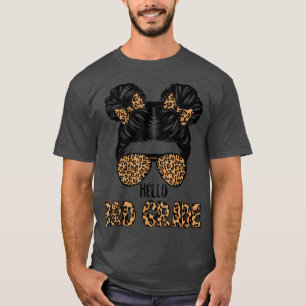 Camiseta Primeiro Dia da Escola Alô 3º Ano Leopard Mensagem