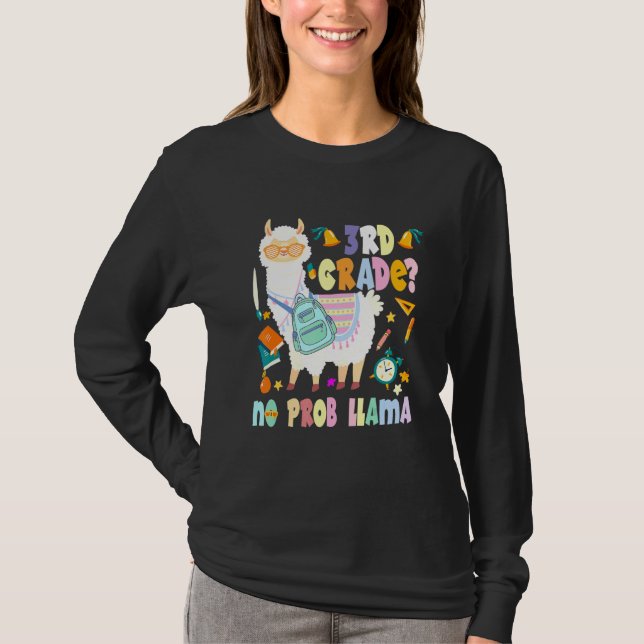 Camiseta Primeiro Dia da Escola Sem Prob-Llama (Frente)