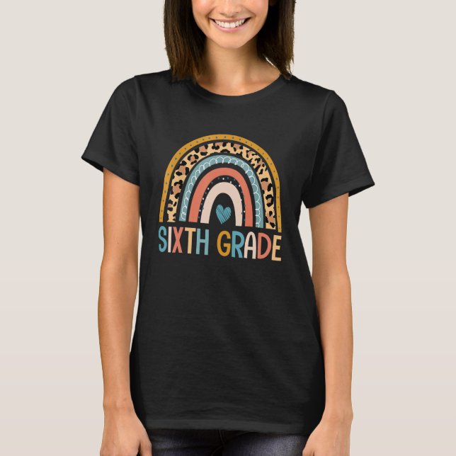 Camiseta Primeiro Dia Da Sexta Série Professor Arco-íris Cr (Frente)