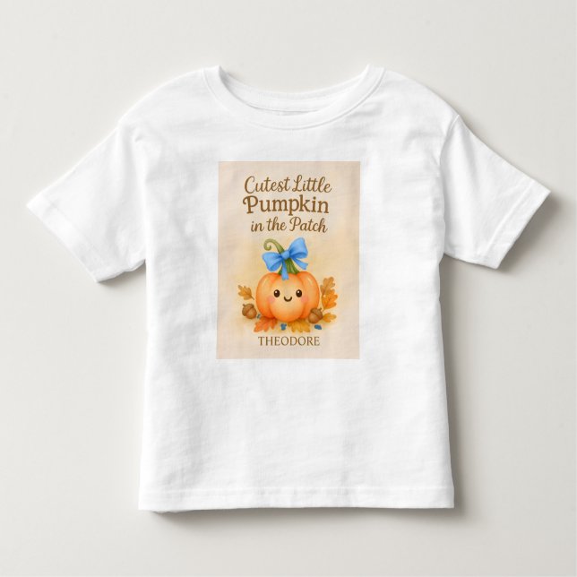 Camiseta Primeiro Dia de Ação de Graças do Menino com Abóbo (Frente)