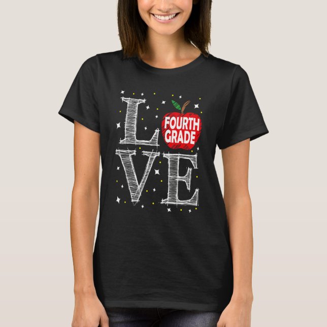 Camiseta Primeiro Dia De Amar Quarto Ano De Volta À Escola (Frente)