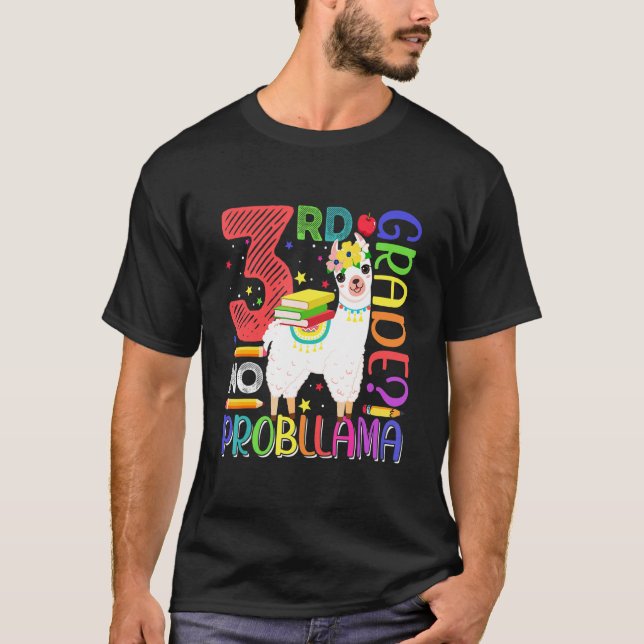 Camiseta Primeiro Dia De Aula 3ª Série Sem Prob Llama Profe (Frente)