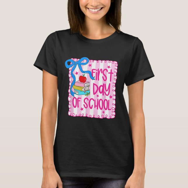 Camiseta Primeiro Dia De Aula Coquette Menina Lápis De Volt (Frente)