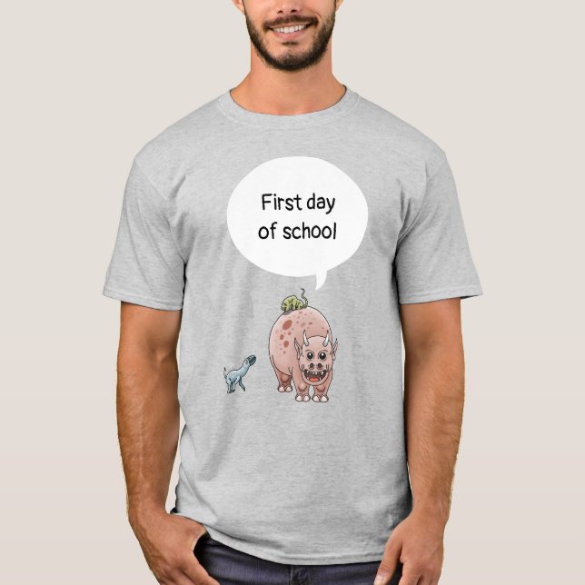 Camiseta Primeiro dia de aula dos dinossauros (Frente)